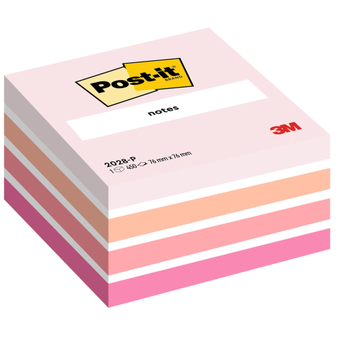 3M CUBO POST-IT PASTELLO 2028-P 450 FOGLI POST-IT 76MMx76MM COLORI ASSORTITI